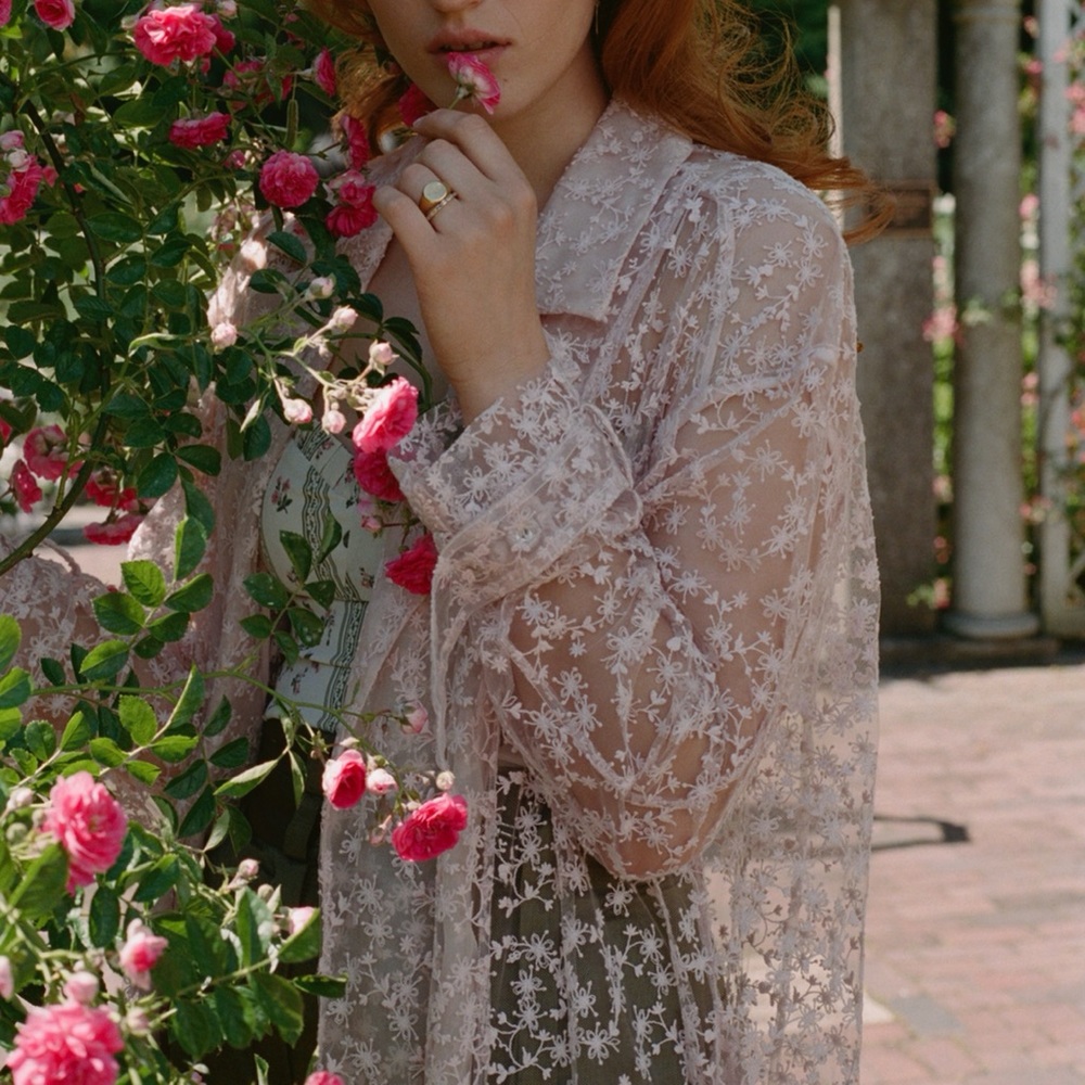 Jason Wu Embroidered Tulle maxi trench coat